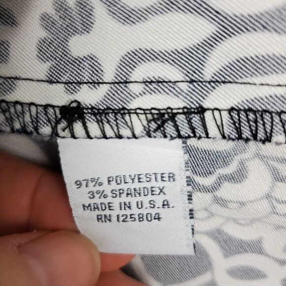 Dressbarn Button Down Blouse Black White Size XL - Picture 8 of 11
